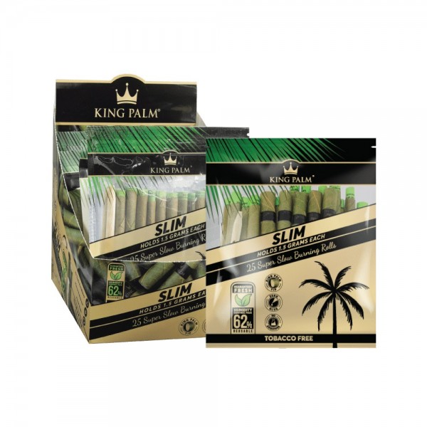 King Palm Natural Cones 25pk Slim Display 8CT, thc, , dry herb, flower